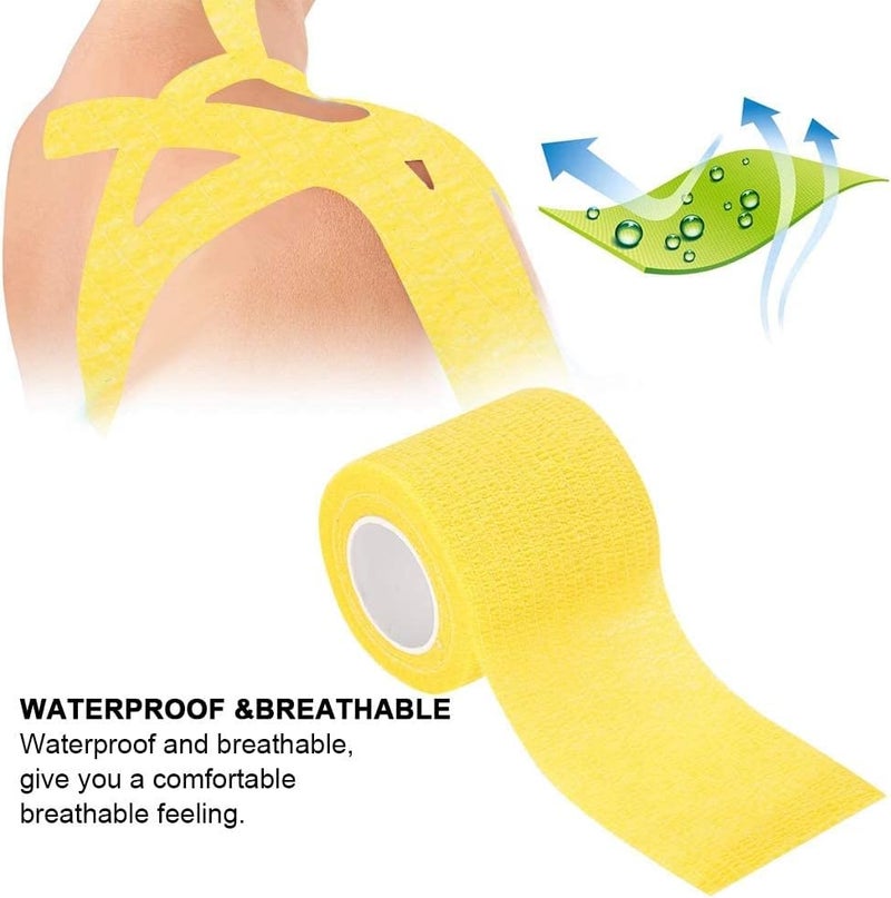 woobles Athletic Sports Bandage, Waterproof and Breathable Physical Care Muscle Support Tape for Shoulder Knee Elbow Muscle Shin Splints 197inch1.8inch - Image 3